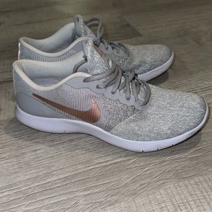 Women's Nike Flex Contact Running Shoes - Grey Rose Gold